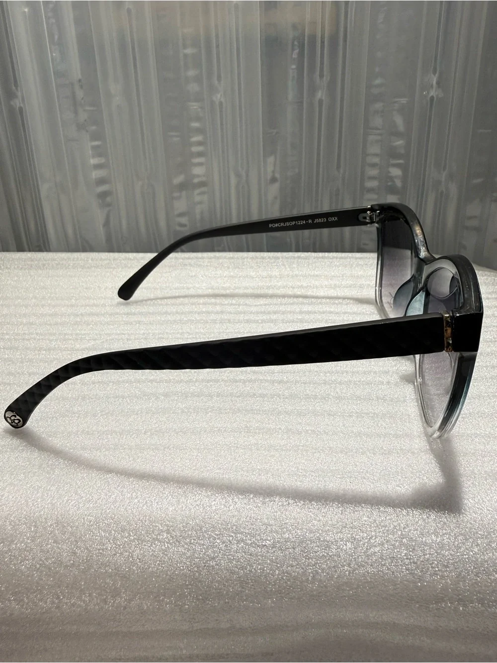 Jessica Simpson J5823 Black & Clear Ombre Quilted Cat-Eye Sunglasses NWT